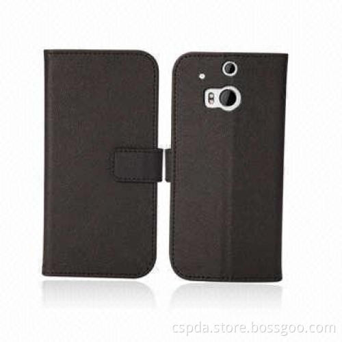 PU wallet case stand for HTC one 2